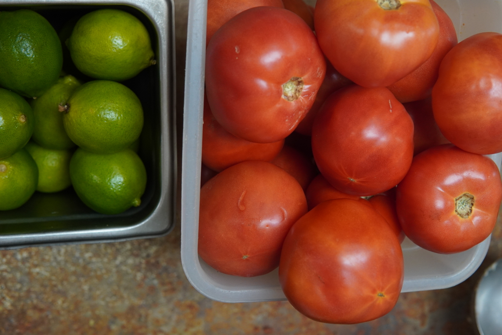 Fresh ingredients being prepped at H&D